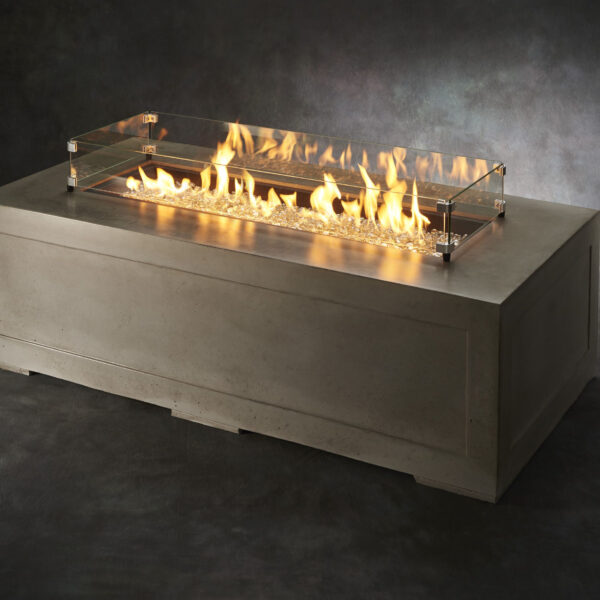 Rectangular Fire Tables - Cove Rectangular with Wind Guard
