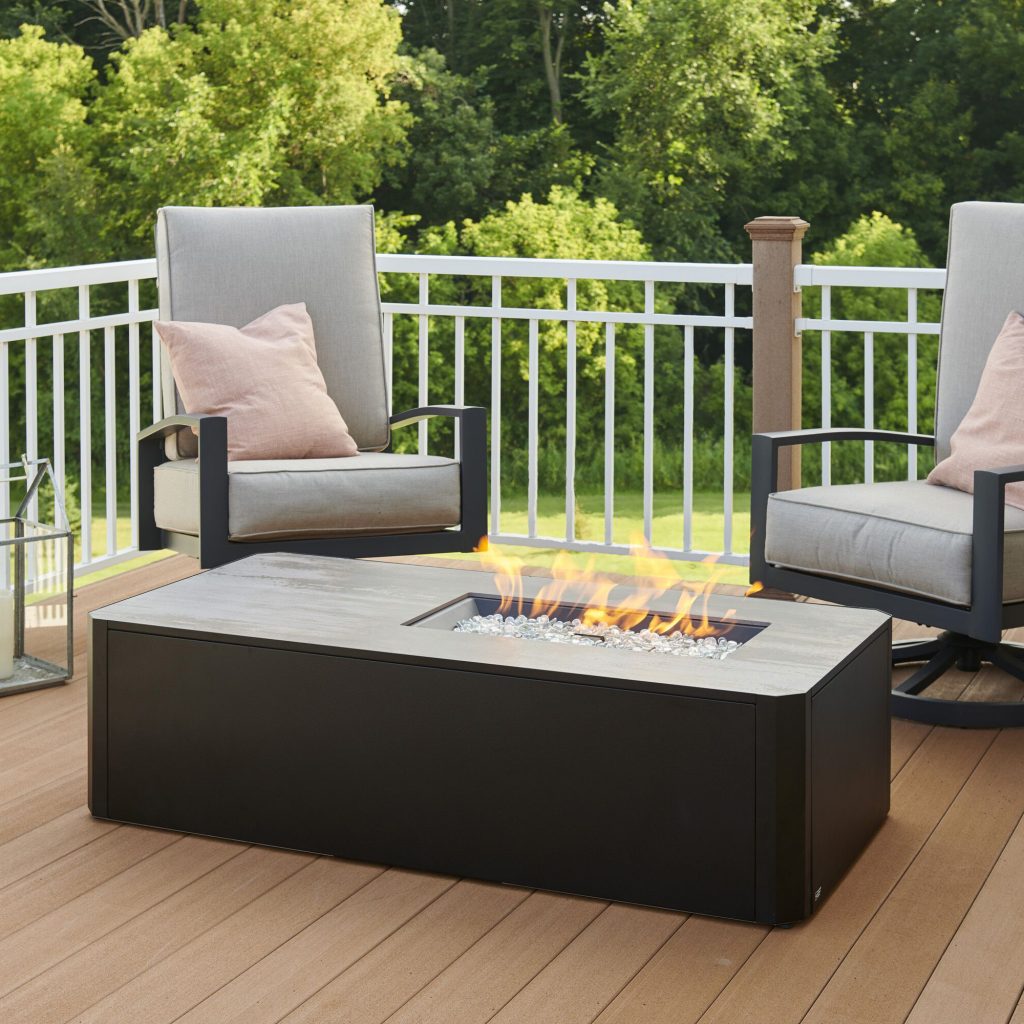Rectangular Fire Tables - Kinney Rectangular without Wind Guard