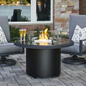 Round Fire Tables - Beacon Granite Black Wind Shield