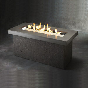 Rectangular Fire Table - Key Largo Grey Concrete withour Wind Guard
