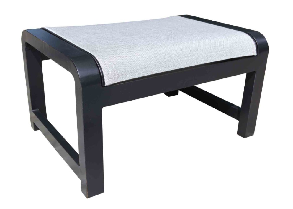 Aluminum sling outdoor ottoman