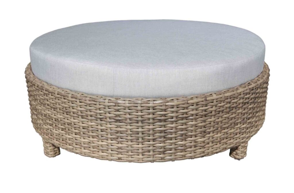 Large outdoor ottoman with cushion