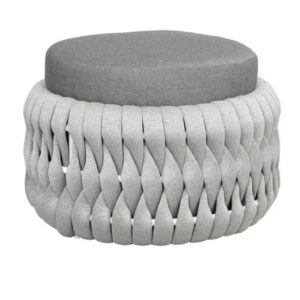 SOL Rope outdoor ottoman with cushion